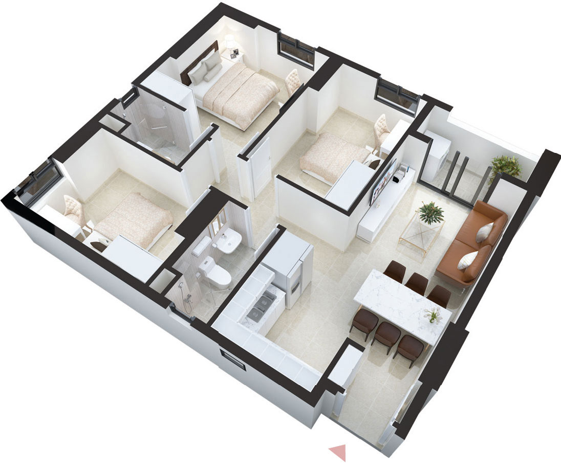 thiết kế căn hộ mẫu